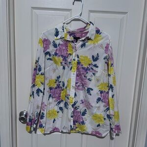 Talbot’s 100% Cotton Button down floral blouse XL